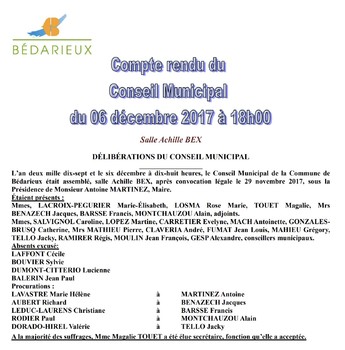 Compte rendu du 06.12.2017